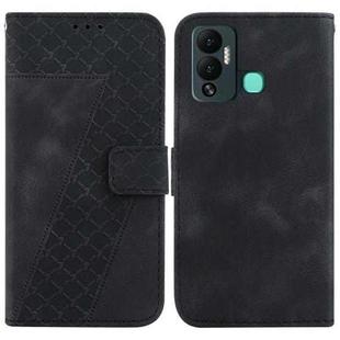 For Infinix Hot 12 Play 7-shaped Embossed Leather Phone Case(Black)