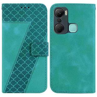 For Infinix Hot 12 Pro 7-shaped Embossed Leather Phone Case(Green)