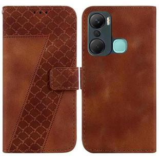 For Infinix Hot 12 Pro 7-shaped Embossed Leather Phone Case(Brown)