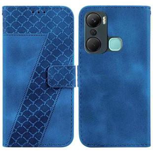 For Infinix Hot 12 Pro 7-shaped Embossed Leather Phone Case(Blue)