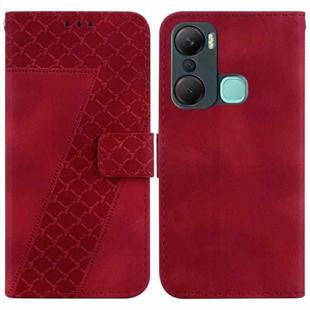 For Infinix Hot 12 Pro 7-shaped Embossed Leather Phone Case(Red)