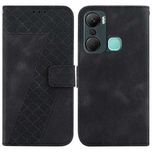 For Infinix Hot 12 Pro 7-shaped Embossed Leather Phone Case(Black)