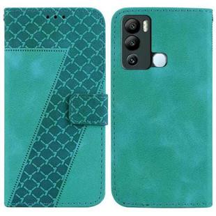 For Infinix Hot 12i 7-shaped Embossed Leather Phone Case(Green)