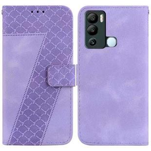 For Infinix Hot 12i 7-shaped Embossed Leather Phone Case(Purple)