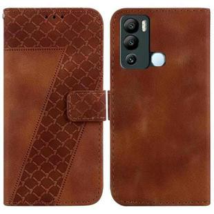 For Infinix Hot 12i 7-shaped Embossed Leather Phone Case(Brown)