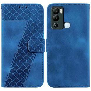 For Infinix Hot 12i 7-shaped Embossed Leather Phone Case(Blue)