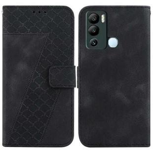 For Infinix Hot 12i 7-shaped Embossed Leather Phone Case(Black)