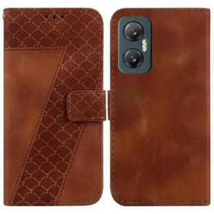 For Infinix Hot 20 5G 7-shaped Embossed Leather Phone Case(Brown)