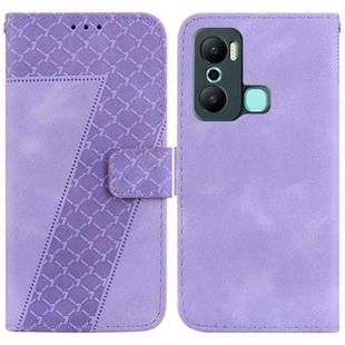 For Infinix Hot 20 Play 7-shaped Embossed Leather Phone Case(Purple)