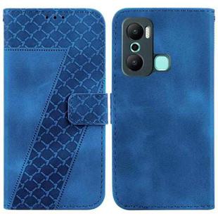 For Infinix Hot 20 Play 7-shaped Embossed Leather Phone Case(Blue)