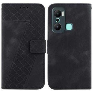 For Infinix Hot 20 Play 7-shaped Embossed Leather Phone Case(Black)