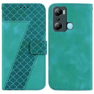 For Infinix Hot 20i 7-shaped Embossed Leather Phone Case(Green)