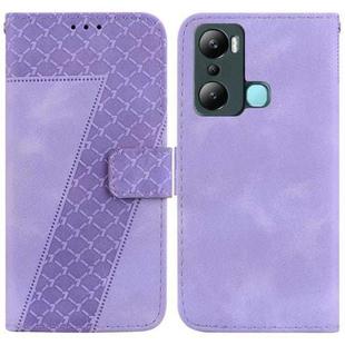 For Infinix Hot 20i 7-shaped Embossed Leather Phone Case(Purple)