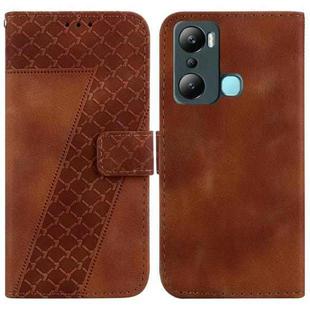 For Infinix Hot 20i 7-shaped Embossed Leather Phone Case(Brown)