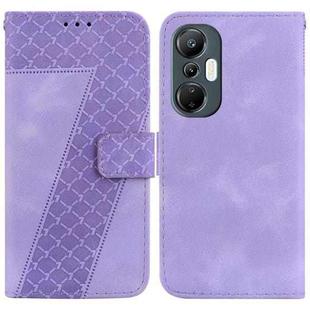 For Infinix Hot 20S 7-shaped Embossed Leather Phone Case(Purple)