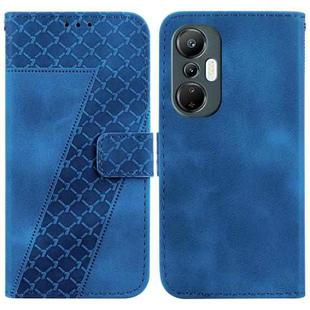 For Infinix Hot 20S 7-shaped Embossed Leather Phone Case(Blue)