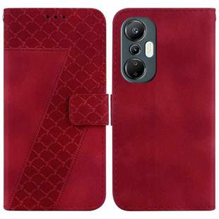 For Infinix Hot 20S 7-shaped Embossed Leather Phone Case(Red)