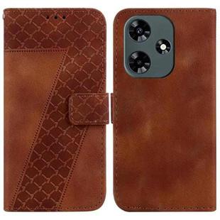 For Infinix Hot 30 7-shaped Embossed Leather Phone Case(Brown)