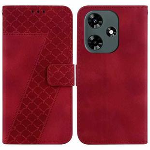 For Infinix Hot 30 7-shaped Embossed Leather Phone Case(Red)