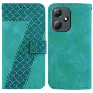 For Infinix Hot 30 Play/X6835 7-shaped Embossed Leather Phone Case(Green)