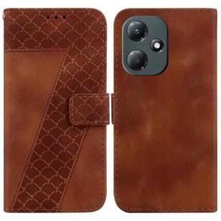 For Infinix Hot 30 Play/X6835 7-shaped Embossed Leather Phone Case(Brown)