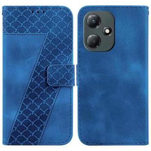 For Infinix Hot 30 Play/X6835 7-shaped Embossed Leather Phone Case(Blue)