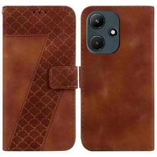 For Infinix Hot 30i/X669C 7-shaped Embossed Leather Phone Case(Brown)