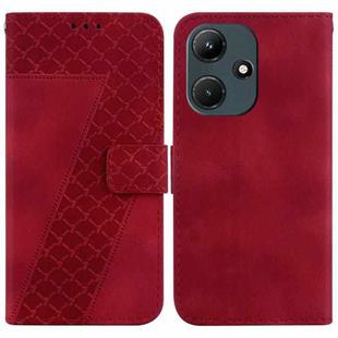 For Infinix Hot 30i/X669C 7-shaped Embossed Leather Phone Case(Red)