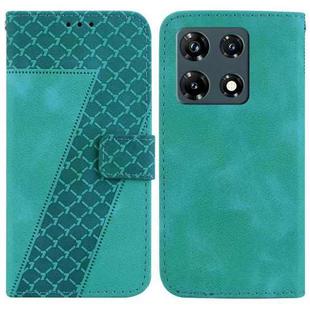 For Infinix Note 30 Pro 7-shaped Embossed Leather Phone Case(Green)