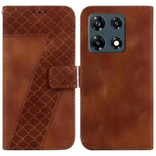 For Infinix Note 30 Pro 7-shaped Embossed Leather Phone Case(Brown)