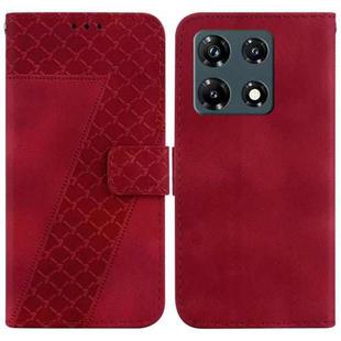 For Infinix Note 30 Pro 7-shaped Embossed Leather Phone Case(Red)