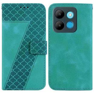 For Infinix Smart 7 African Version/X6515 7-shaped Embossed Leather Phone Case(Green)