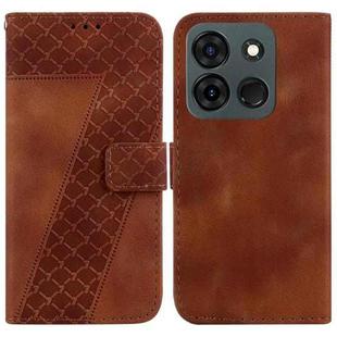 For Infinix Smart 7 India 7-shaped Embossed Leather Phone Case(Brown)