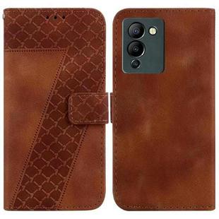 For Infinix Note 12 G96/X670 7-shaped Embossed Leather Phone Case(Brown)