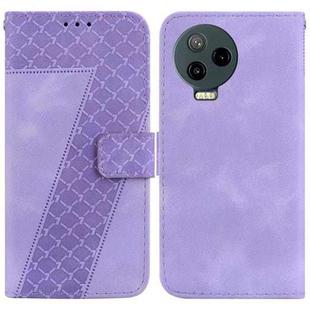 For Infinix Note 12 Pro 4G/Note 12 2023 7-shaped Embossed Leather Phone Case(Purple)