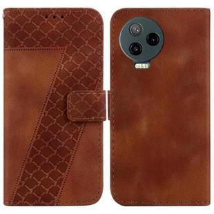 For Infinix Note 12 Pro 4G/Note 12 2023 7-shaped Embossed Leather Phone Case(Brown)