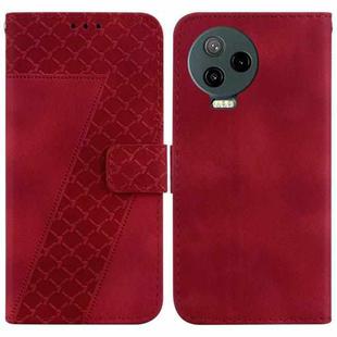 For Infinix Note 12 Pro 4G/Note 12 2023 7-shaped Embossed Leather Phone Case(Red)