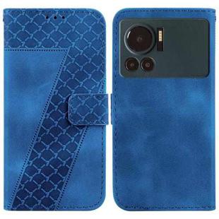 For Infinix Note 12 VIP 7-shaped Embossed Leather Phone Case(Blue)