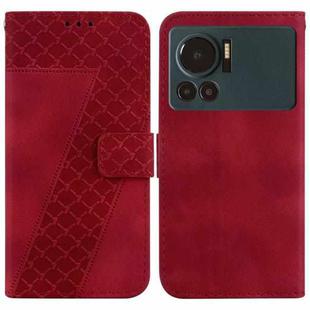 For Infinix Note 12 VIP 7-shaped Embossed Leather Phone Case(Red)