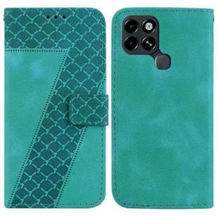 For Infinix Smart 6 7-shaped Embossed Leather Phone Case(Green)