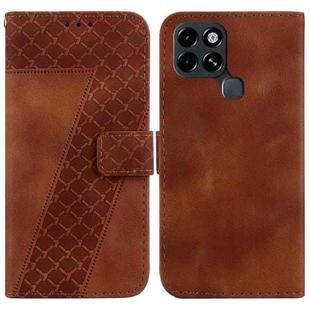 For Infinix Smart 6 7-shaped Embossed Leather Phone Case(Brown)