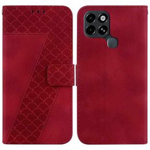 For Infinix Smart 6 7-shaped Embossed Leather Phone Case(Red)