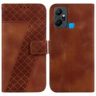 For Infinix Smart 6 Plus 7-shaped Embossed Leather Phone Case(Brown)