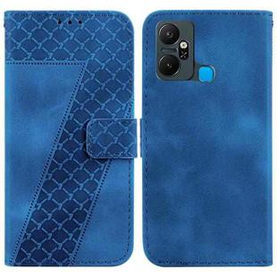 For Infinix Smart 6 Plus 7-shaped Embossed Leather Phone Case(Blue)