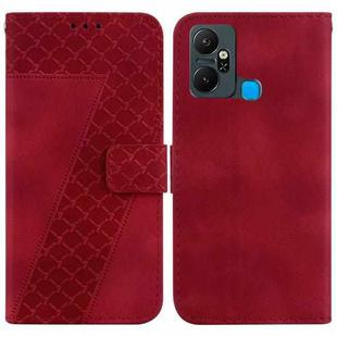 For Infinix Smart 6 Plus 7-shaped Embossed Leather Phone Case(Red)
