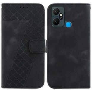 For Infinix Smart 6 Plus 7-shaped Embossed Leather Phone Case(Black)