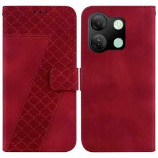 For Infinix Smart 7 HD 7-shaped Embossed Leather Phone Case(Red)