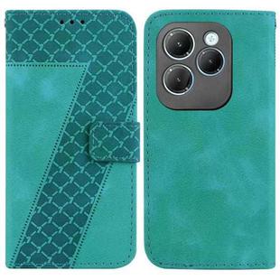 For Infinix Hot 40 / Hot 40 Pro 7-shaped Embossed Leather Phone Case(Green)