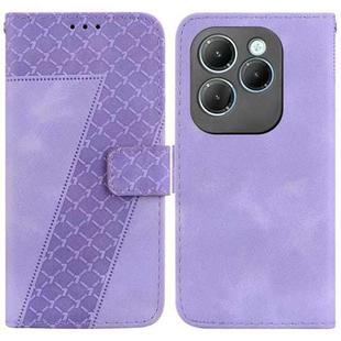 For Infinix Hot 40 / Hot 40 Pro 7-shaped Embossed Leather Phone Case(Purple)