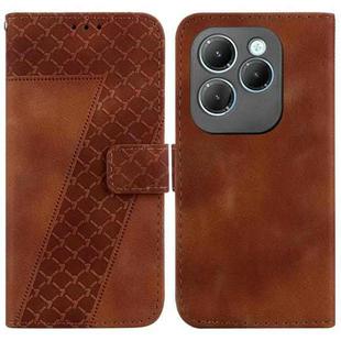 For Infinix Hot 40 / Hot 40 Pro Seven-shaped Embossed Leather Phone Case(Brown)